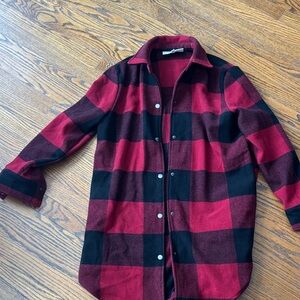 BB Dakota Red and Black Plaid Shirt Jacket